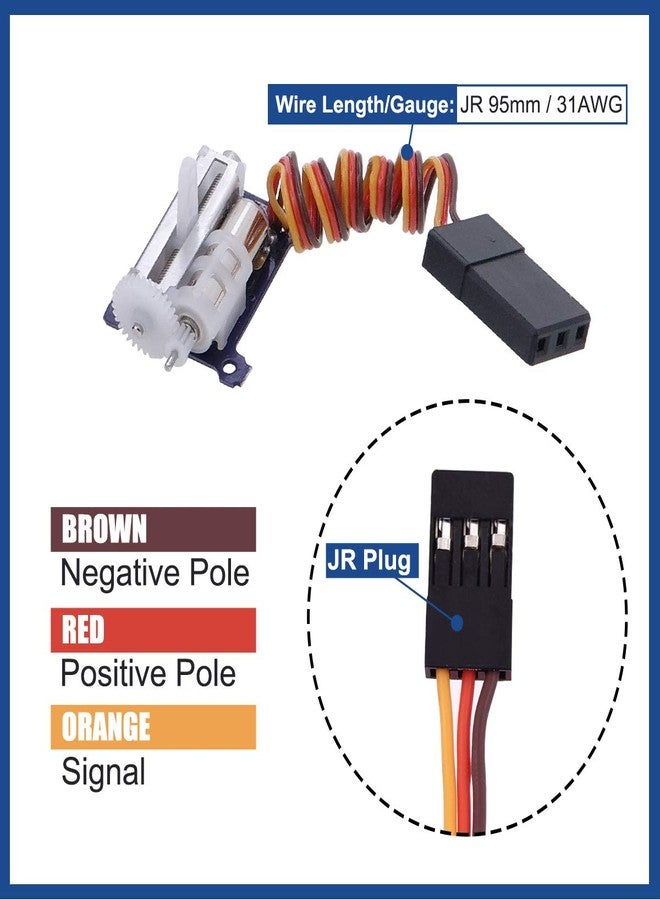 AGFRC Micro Linear Servo - 2PCS Upgrade 9mm 1.5g Digital Linear Coreless Tail Servo for Mini Aircraft (JR-Left & Right) - Image 5